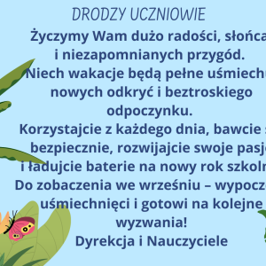Z okazji nadchodzących wakacji
