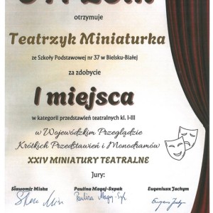 Teatrzyk "Miniaturka" zajął I miejsce!