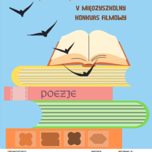 plakat Międzyszkolnego Konkursu Filmowego „Czy czytać”.