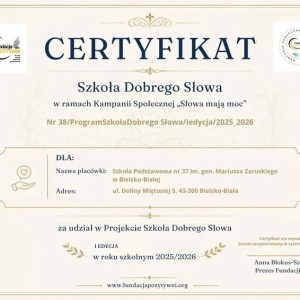Nasza Szkoła – Szkołą Dobrego Słowa