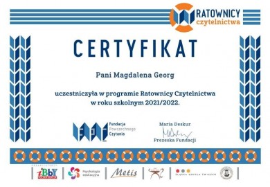 Projekt "Ratownicy Czytelnictwa" 2021/2022