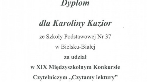 Konkurs "Czytam lektury"