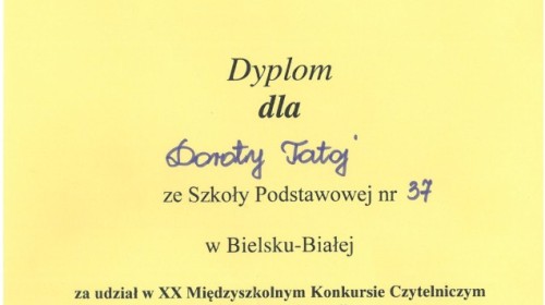 XX Międzyszkolny Konkurs Czytelniczy "Czytam Lektury"