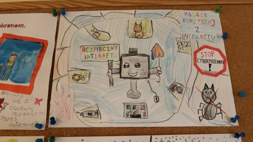 konkurs plastyczny pt. „Cyberbezpieczeństwo w ramach przeciwdziałania zachowaniom przemocowym w sieci”