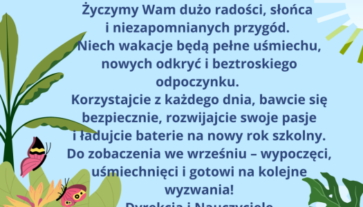Z okazji nadchodzących wakacji