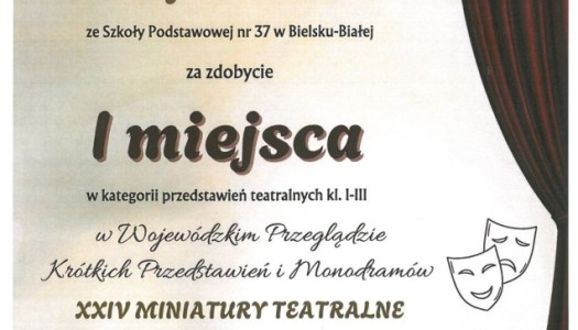 Teatrzyk "Miniaturka" zajął I miejsce!