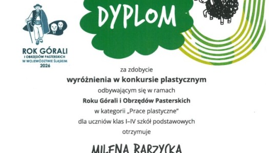 Wyróżnienie w konkursie plastycznym
